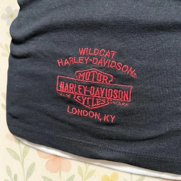 Harley Davidson Mesh Tank Top Black 2013 Embroidered Y2K Biker Size M 2013 - Picture 4 of 6